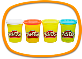 4 latas de colores play-doh